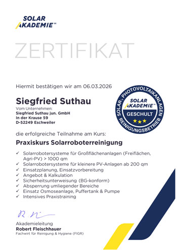 Zertifikat Solar Akademie